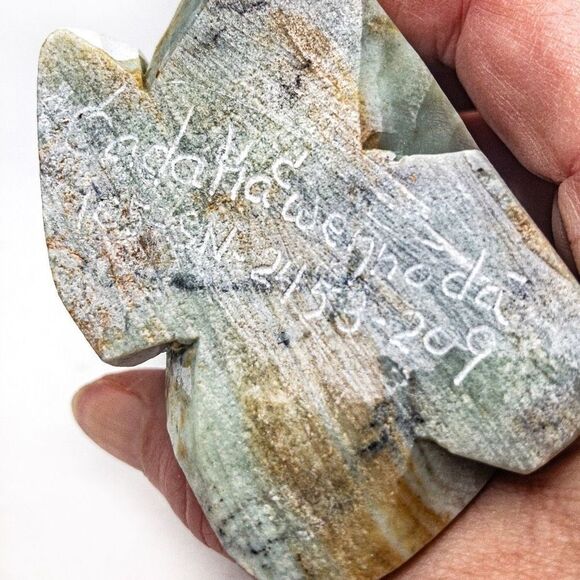 *Rare* Six Nations Iroquois False Faces SIGNED Soapstone Sculpture - Picture 7 of 13